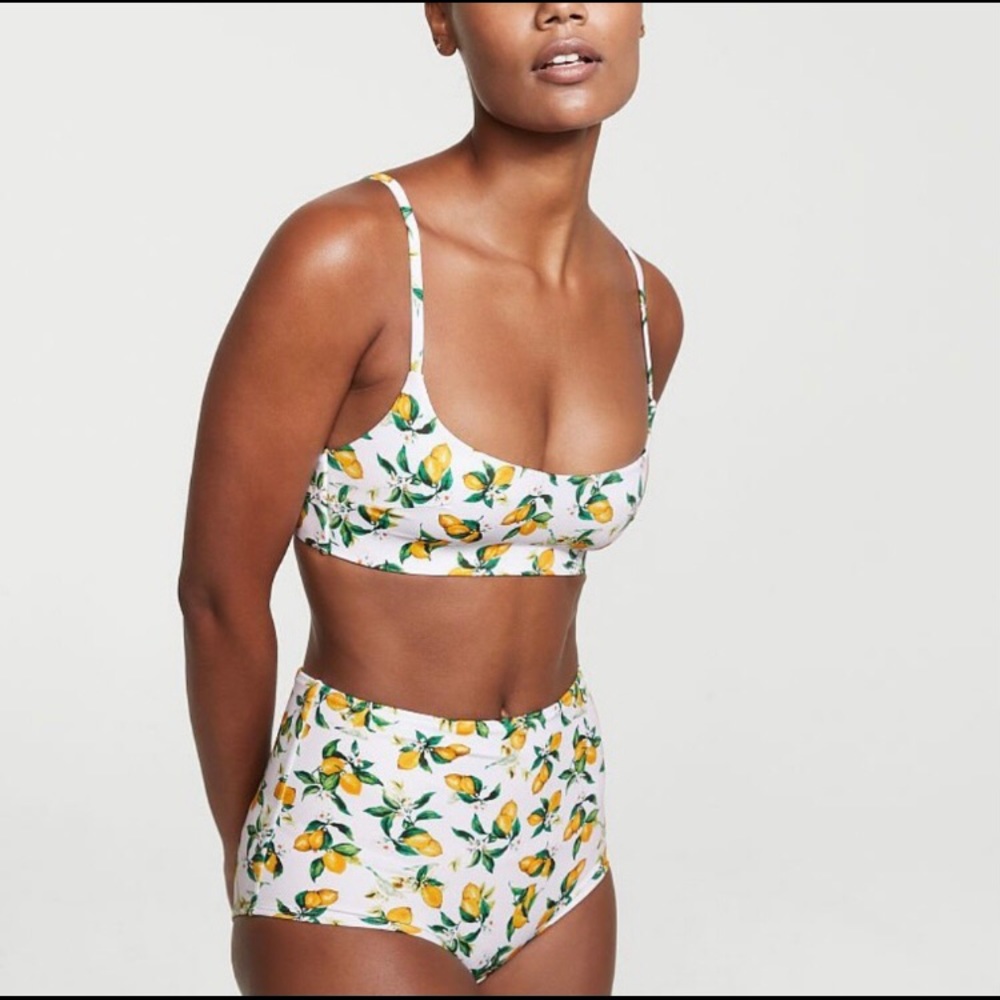NWOT Victoria's Secret Tahiti Swim Top - Lemon Print XS